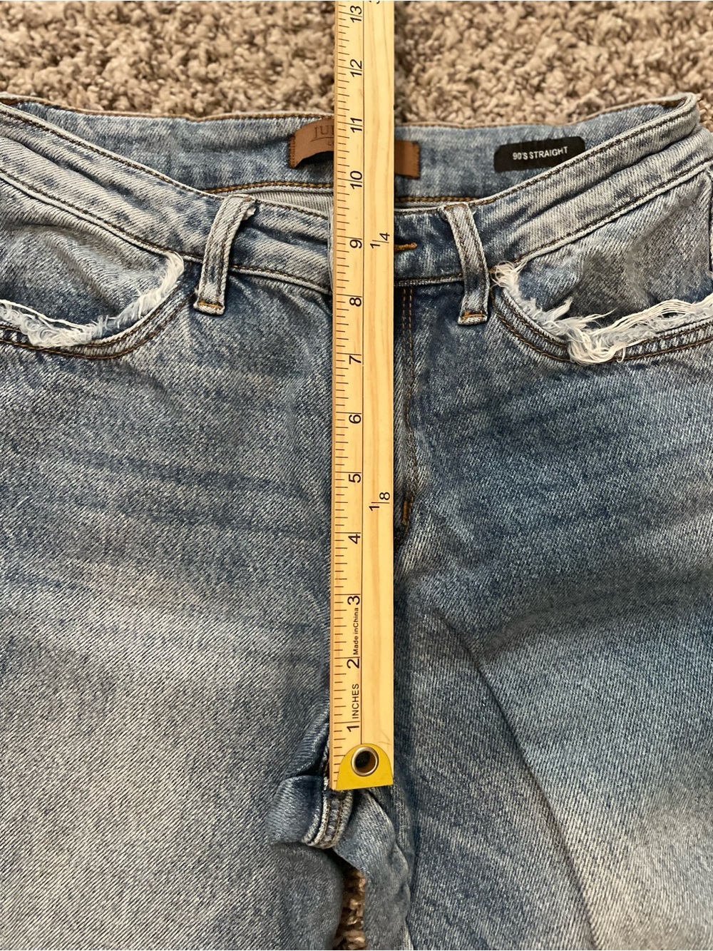 Judy Blue 90’s Straight Fit Jeans Women’s Sz 5/27 Distressed Style JB881038 - Picture 6 of 7